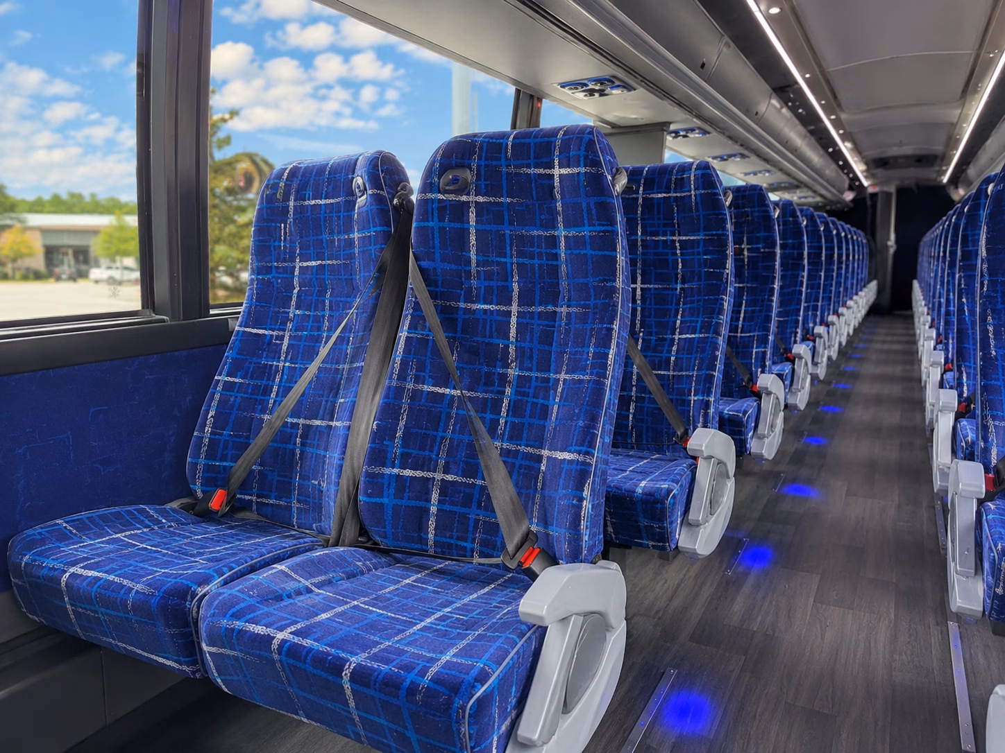 aurora charter bus rental interior