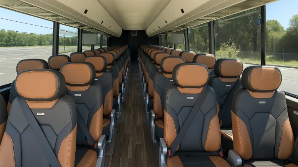 Interior of Charter Bus Company Cheyenne's 54 Passenger Charter Bus in Cheyenne