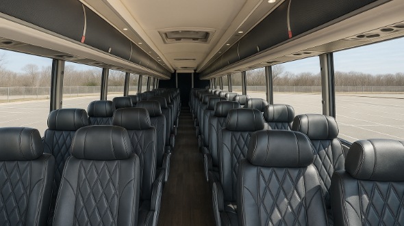 Interior of Charter Bus Company Cheyenne's 55 Passenger Charter Bus in Cheyenne