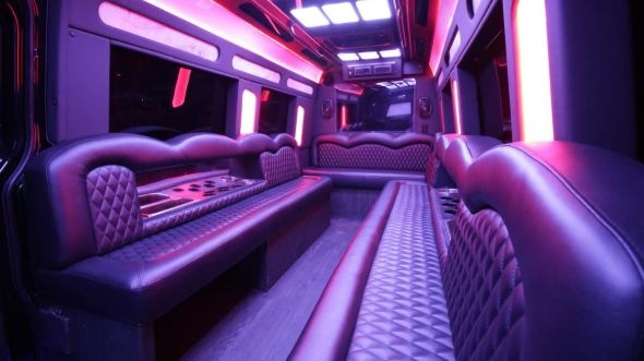 Interior of Charter Bus Company Cheyenne's Sprinter Limo in Cheyenne
